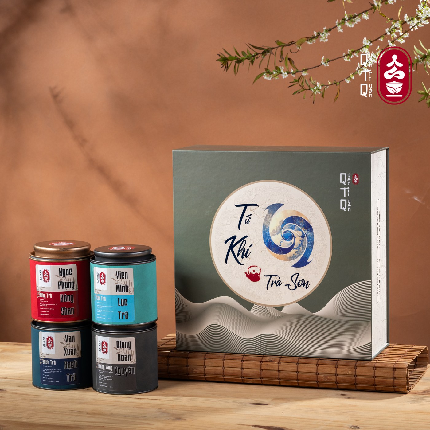 Bộ Tứ Khí Trà Sơn — 4 lon trà Shan Tuyết cổ thụ